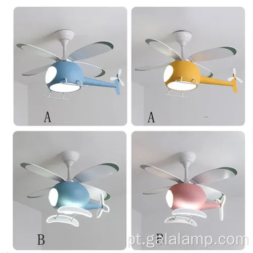 Luz do ventilador elétrico infantil, luz do ventilador de teto